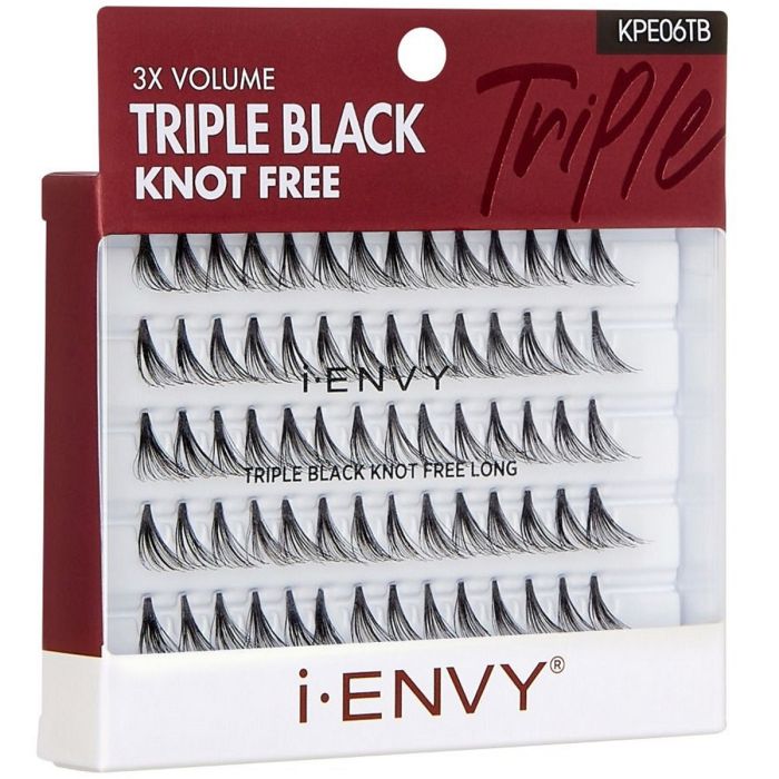 Kiss i-ENVY 3X Volume Knot Free 70 Individual Eyelashes - Triple Black Knot Free Long #KPE06TB