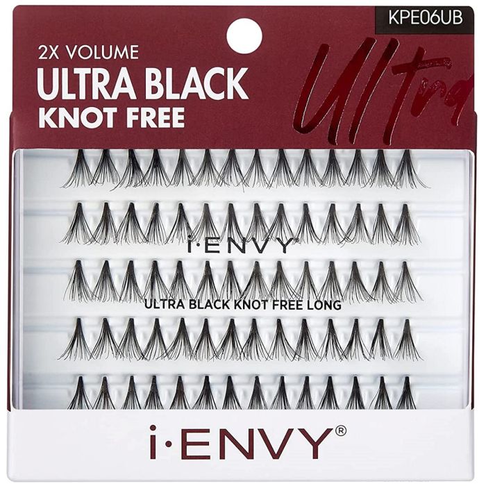 Kiss i-ENVY Premium Individual Eyelashes - 70 Individual Lashes - Ultra Black Knot Free Long #KPE06UB