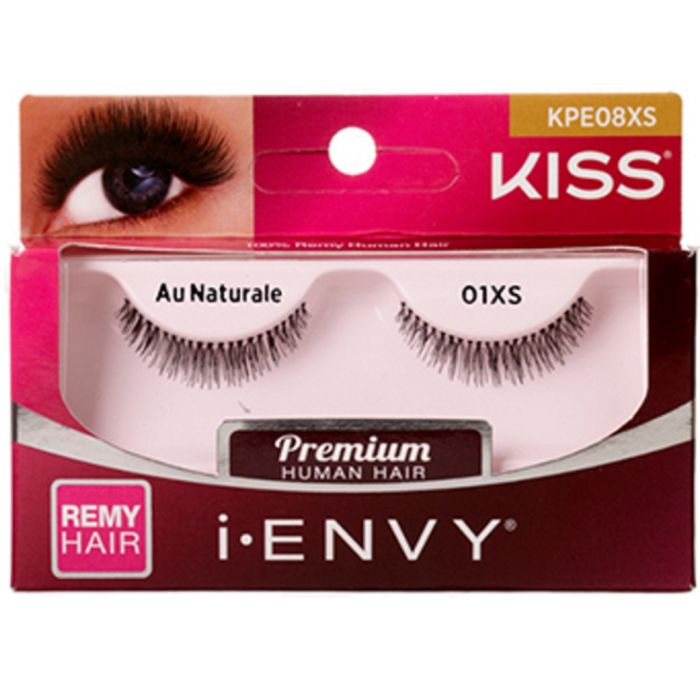 Kiss i-ENVY Premium Human Remy Hair Eyelashes 1 Pair Pack - Au Naturale 01XS #KPE08XS