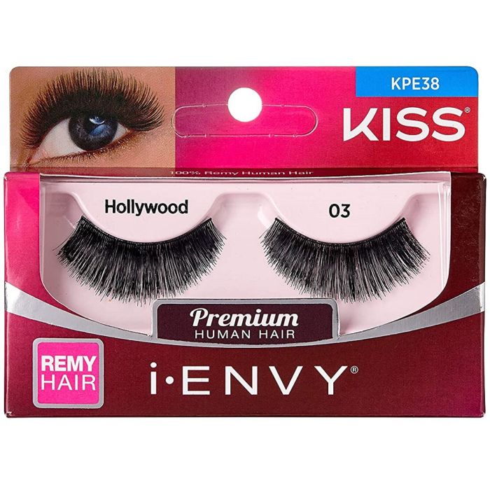 Kiss i-ENVY Premium Human Remy Hair Eyelashes 1 Pair Pack - Hollywood 03 #KPE38