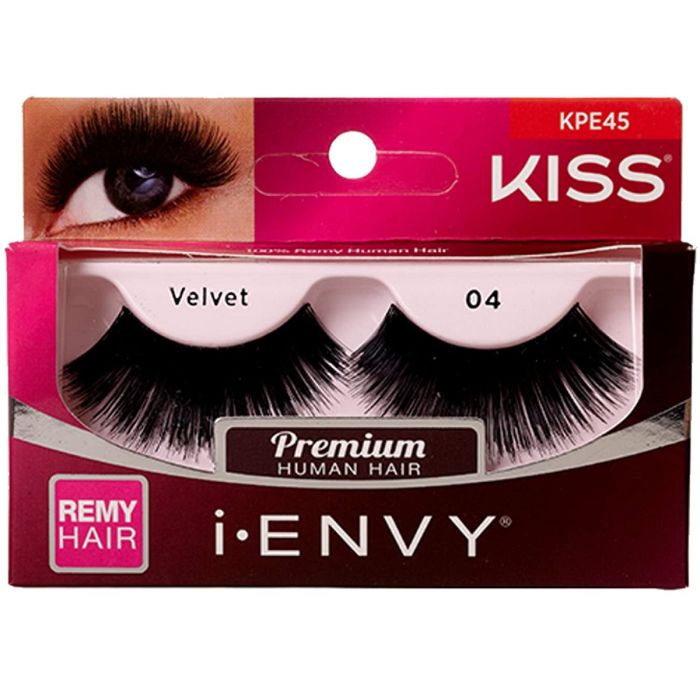 Kiss i-ENVY Premium Human Remy Hair Eyelashes 1 Pair Pack - Velvet 04 #KPE45