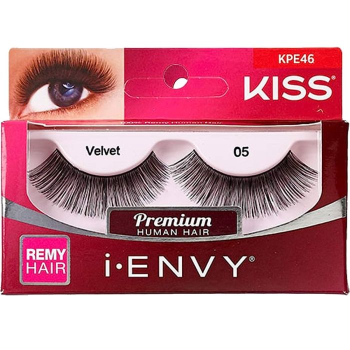 Kiss i-ENVY Premium Human Remy Hair Eyelashes 1 Pair Pack - Velvet 05 #KPE46