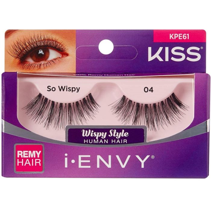 Kiss i-ENVY Premium Human Remy Hair Eyelashes 1 Pair Pack - So Wispy 04 #KPE61