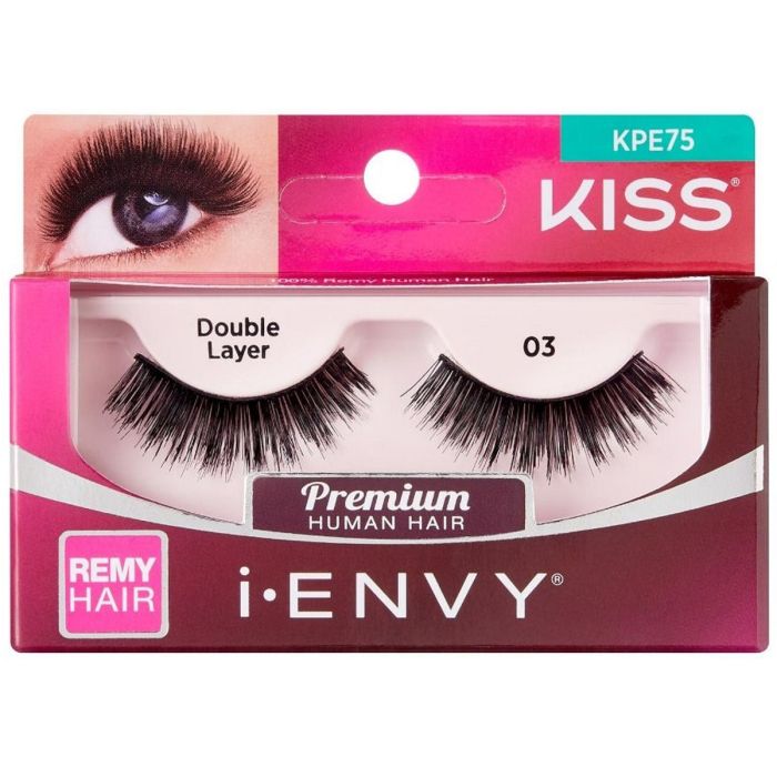 Kiss i-ENVY Premium Human Remy Hair Eyelashes 1 Pair Pack - Double Layer 05 #KPE75