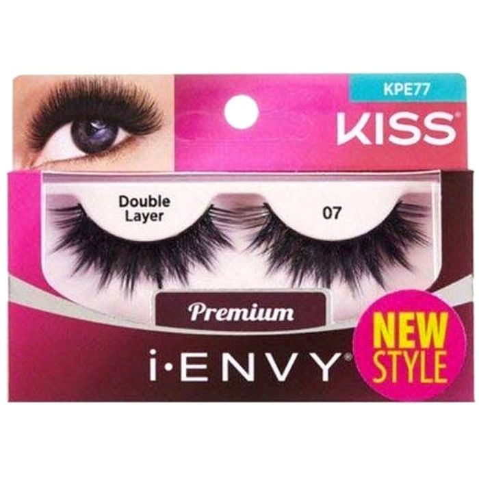 Kiss i-ENVY Premium Human Remy Hair Eyelashes 1 Pair Pack - Double Layer 07 #KPE77