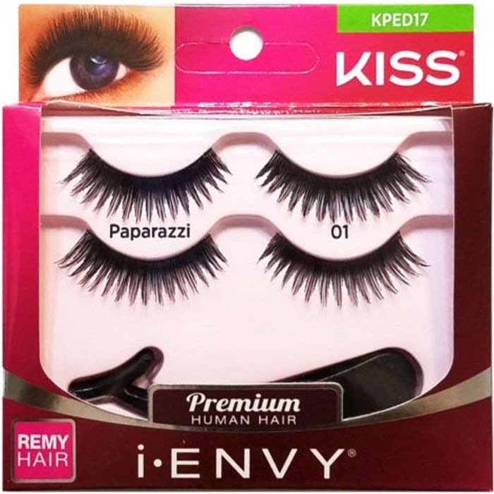 Kiss i-ENVY Premium Human Remy Hair Eyelashes 2 Pair Pack - Paparazzi 01 #KPED17