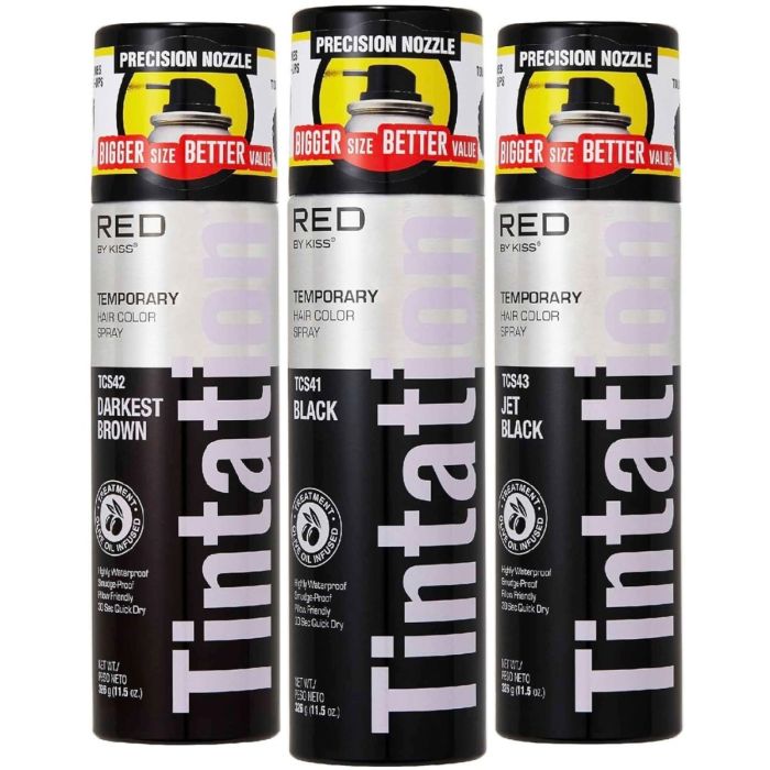 Red by Kiss Tintation Temporary Hair Color Spray 11.5 oz [Jumbo Size] [3 Color Options]