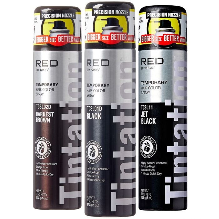 Red by Kiss Tintation Temporary Hair Color Spray 6 oz [Large Size] [3 Color Options]
