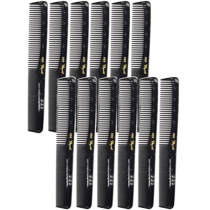 Krest Cleopatra All Purpose Styling Combs - Black #400 - 12 Pack