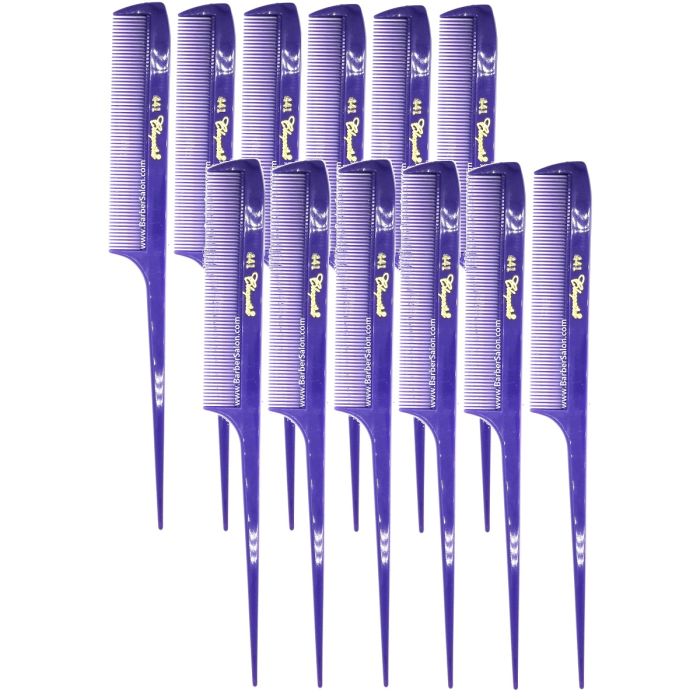Krest Cleopatra Rat Tail Combs - Purple #441 - 12 Pack