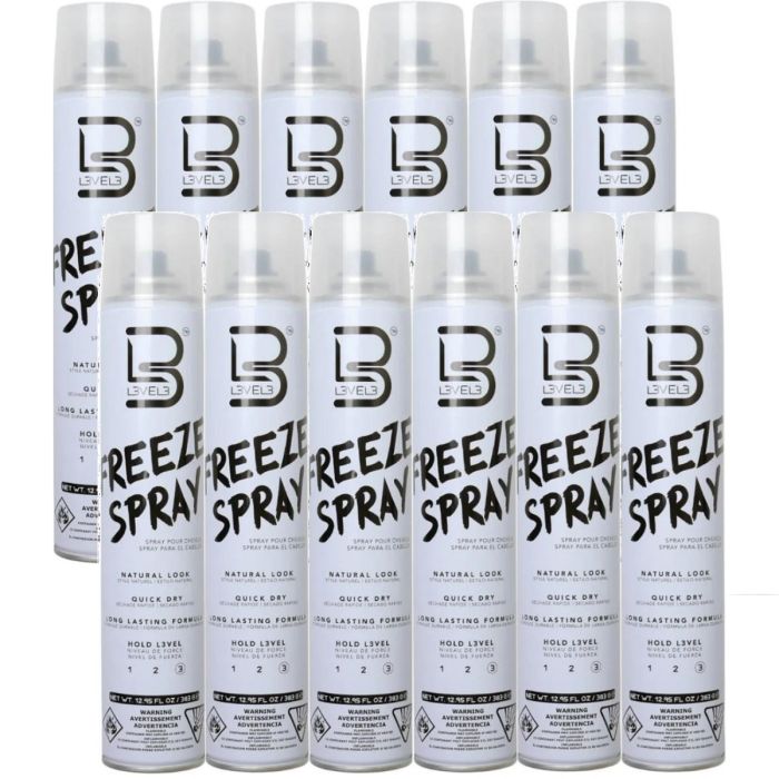 L3VEL3 Freeze Hair Spray 12.95 oz [12 Pack]