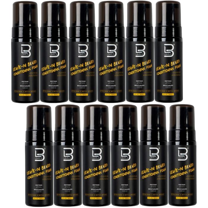 L3VEL3 Leave-In Beard Conditioning Foam 5 oz [12 Pack]