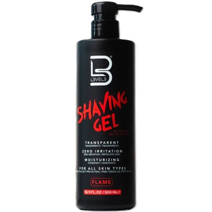 L3VEL3 Transparent Shaving Gel - Flame 16.9 oz