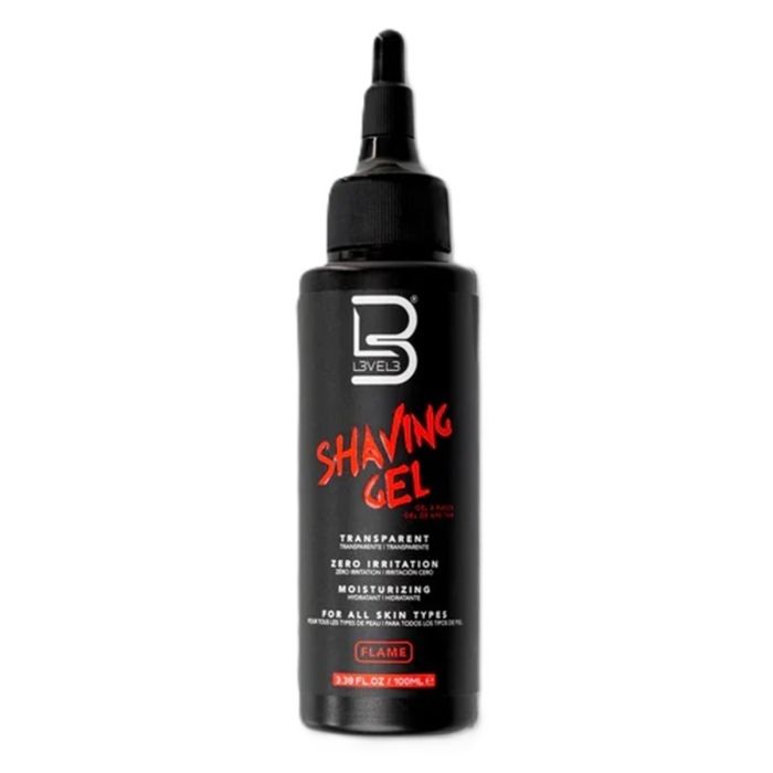 L3VEL3 Transparent Shaving Gel - Flame 3.38 oz
