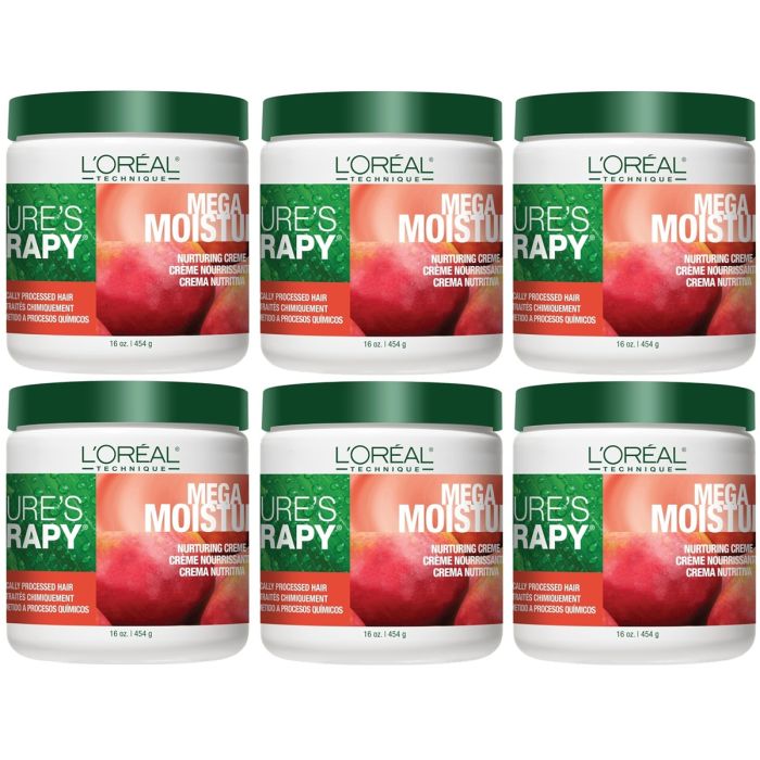 L'Oreal Nature's Therapy Mega Moisture Nurturing Creme 16 oz [6 Pack]