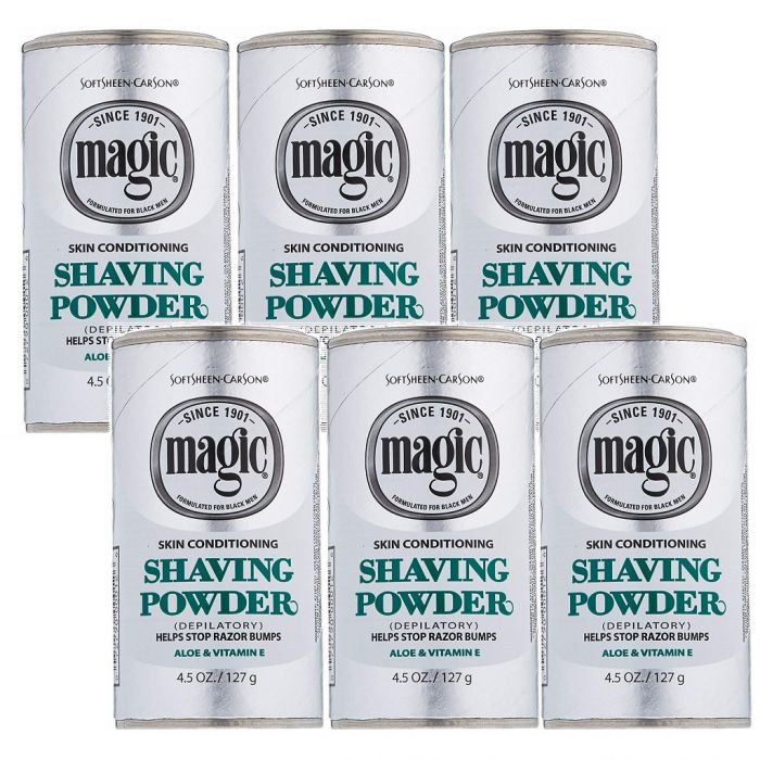 Softsheen Carson Magic Shaving Powder Platinum - Skin Conditioning 4.5 oz [6 Pack]