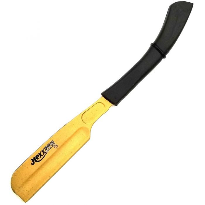 Nexxzen Rubber Straight Feather Razor - Gold / Black #NZR-5893