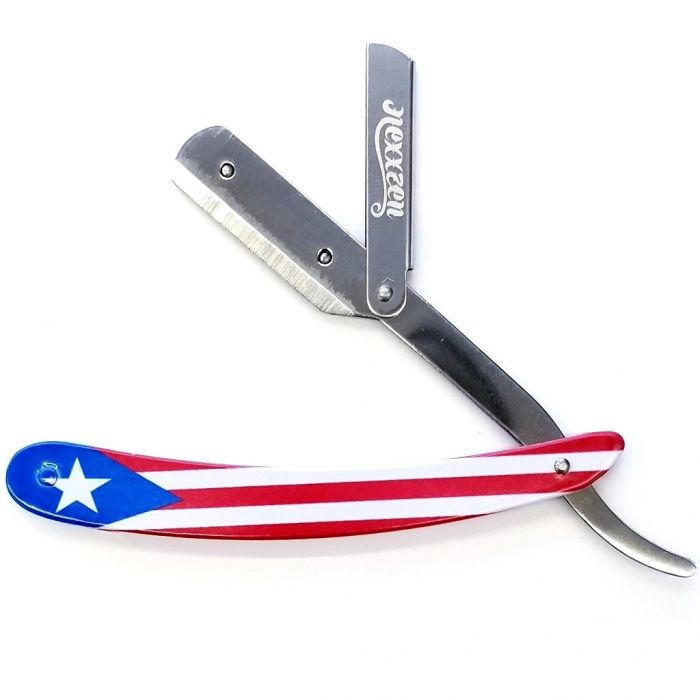 Nexxzen Professional Barber Swing Lock All Metal Razor - Puerto Rican Flag #NZR040-PF