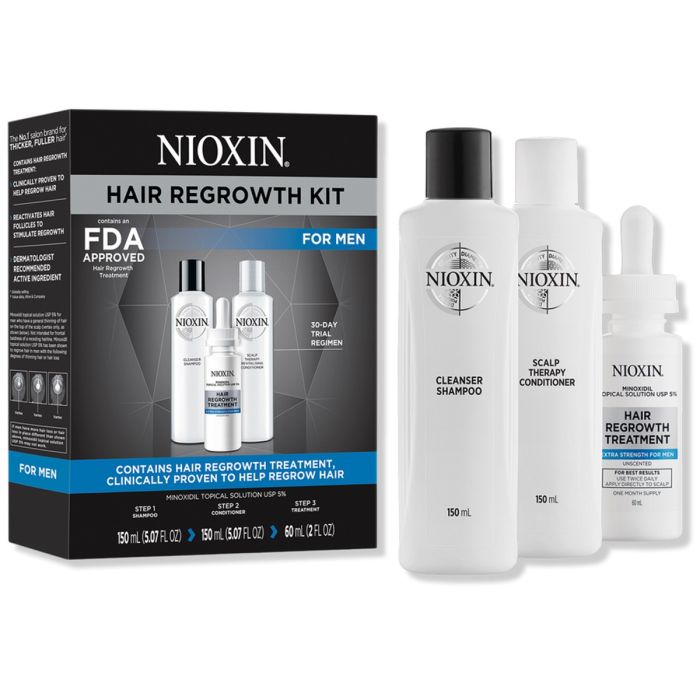 Nioxin Hair Regrowth Kit For Men [Shampoo, Conditioner & Treatment]