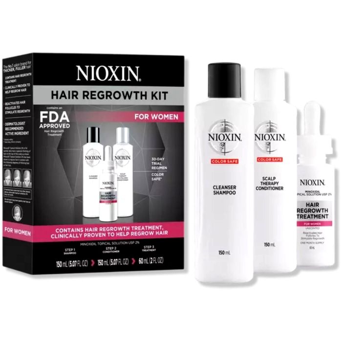 Nioxin Hair Regrowth Kit For Women [Shampoo, Conditioner & Treatment]