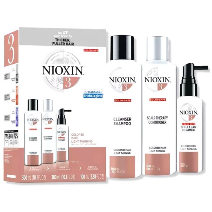 Nioxin 3 Part System No.3 - Colored Hair Light Thinning [TRIAL KIT]