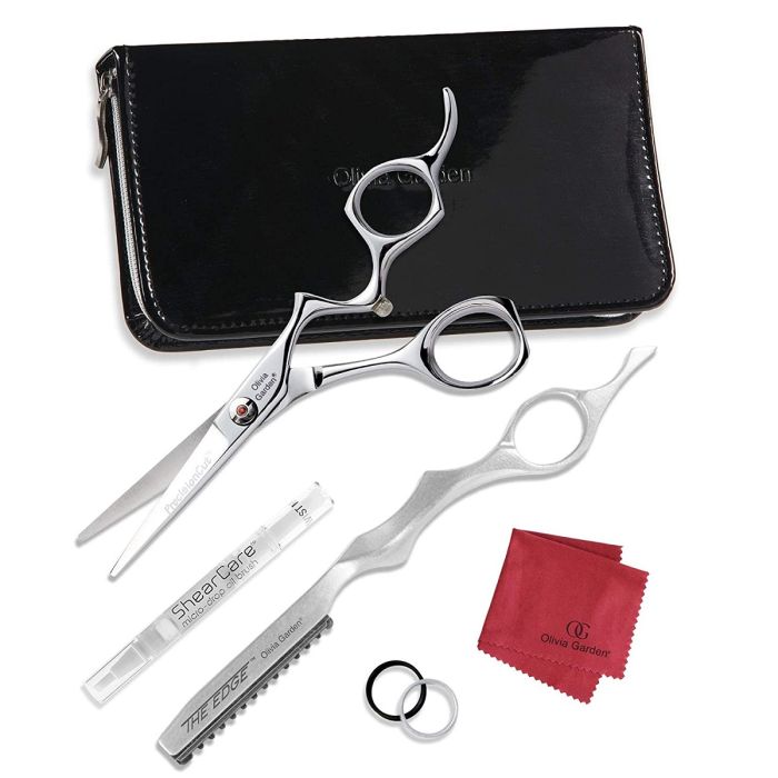 Olivia Garden PrecisionCut Professional Hairdressing 5" Shears and The Edge Razor Case #PS-C01