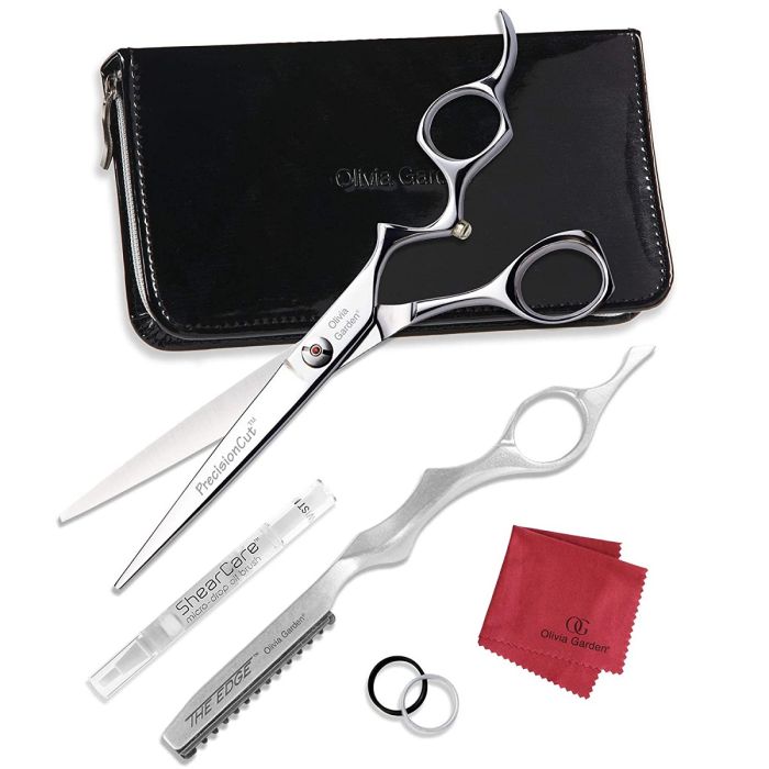 Olivia Garden PrecisionCut Professional Hairdressing 6.5" Shears and The Edge Razor Case #PS-C05