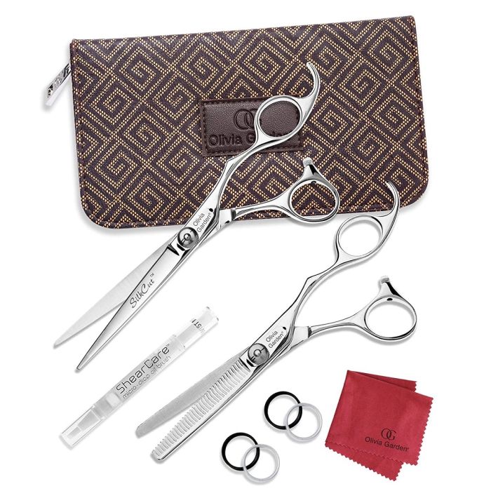 Olivia Garden SilkCut Professional Hairdressing 6.5" Shear and 6" Thinner Case #SK-C05