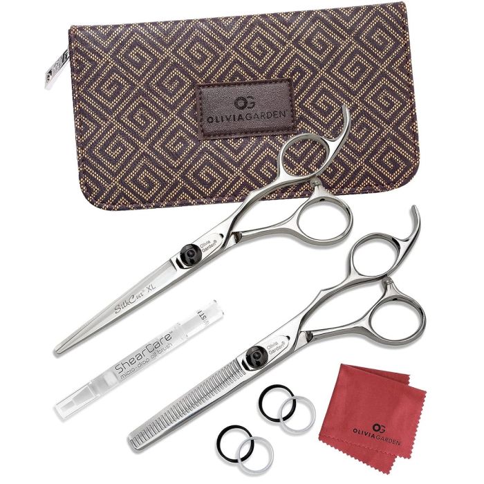 Olivia Garden SilkCut Professional 6" Barber Shear and 6" Thinner Case #SK-C01XL