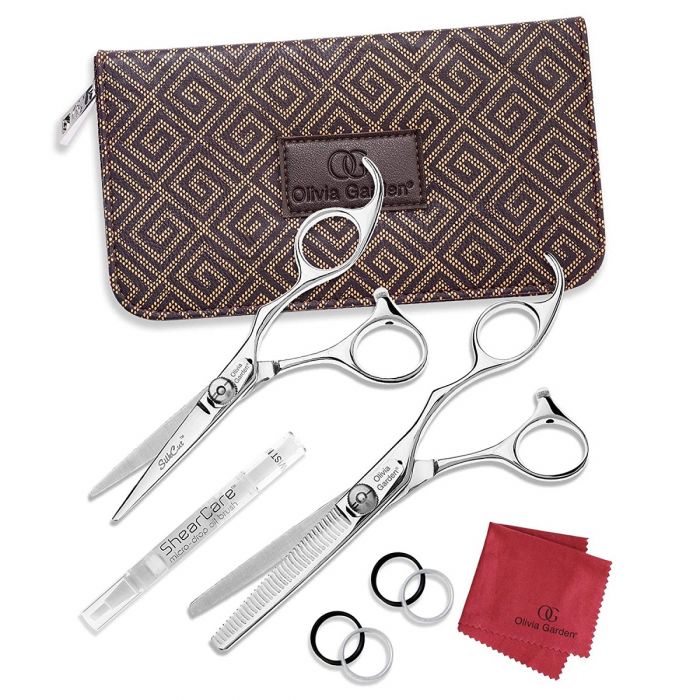 Olivia Garden SilkCut Professional Hairdressing 5" Shear and 6" Thinner Case #SK-C01