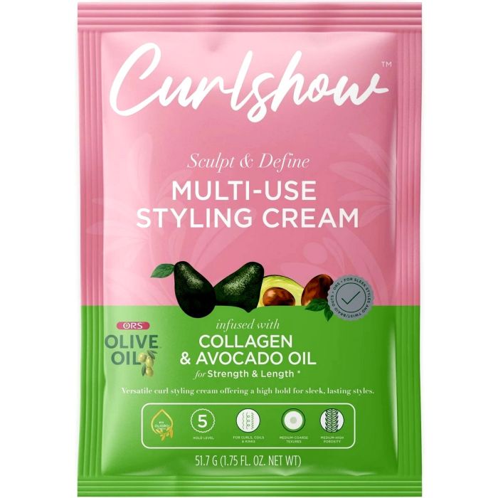 ORS Olive Oil Curlshow Multi-Use Styling Cream Infused with Collagen & Avocado Oil 12 oz