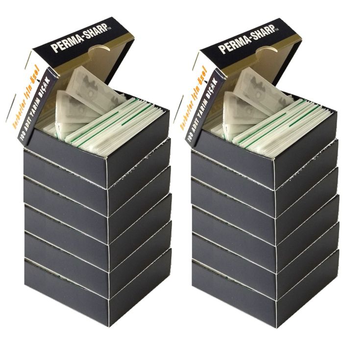 Perma-Sharp Single Edge Razor Blades - 1,200 Blades [100 Blades x 12 Pack]
