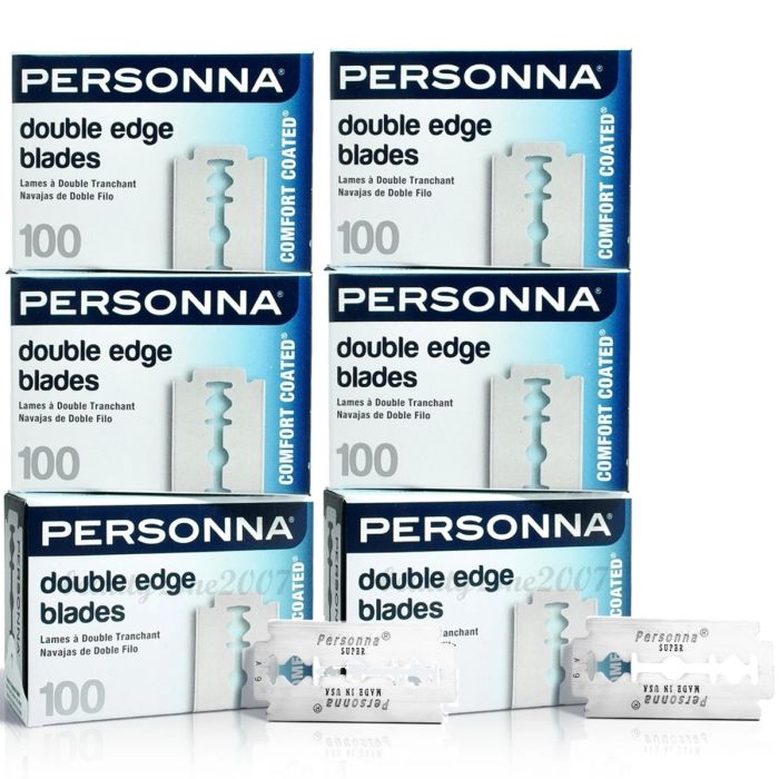 Personna Stainless Steel Double Edge Blades - 600 Blades #BP9020 [100 Blades X 6 Pack]