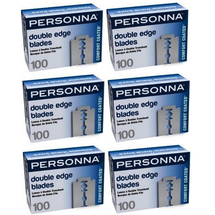 Personna Double Edge Stainless Steel Blades - 600 Blades (100 Blades X 6 Pack) #BP9020