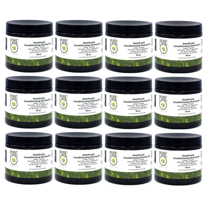 Pure O Natural Neat Braid Conditioning Shining Gel 16 oz [12 Pack]