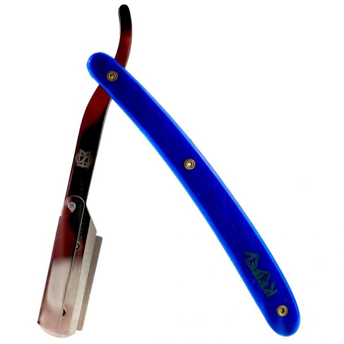 Stache Barbers Rebel Razor with Leather Case - Blue