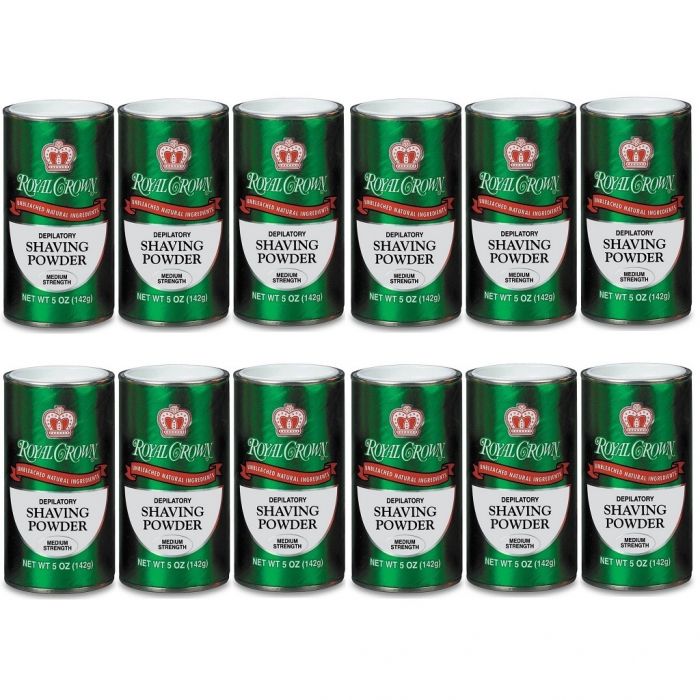 Royal Crown Depilatory Shaving Powder - Medium Strength 5 oz - 12 Pack