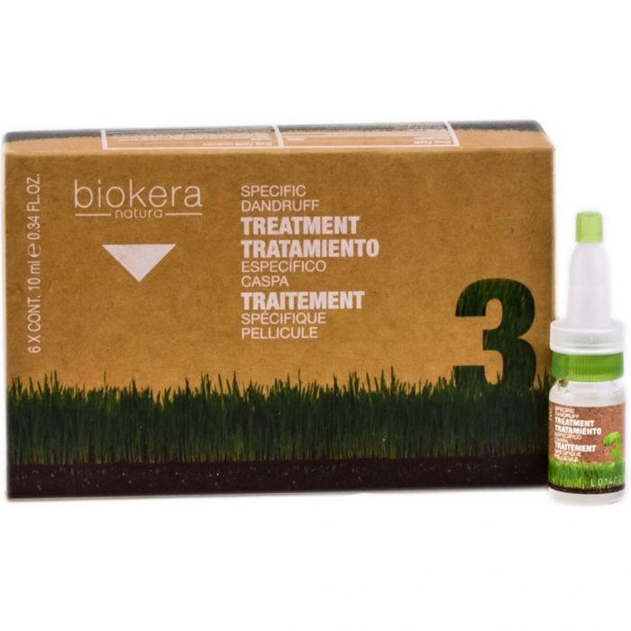 Salerm Biokera Natura Specific Dandruff Treatment Amples 0.34 oz - 6 Vials