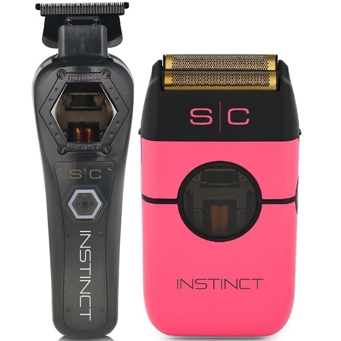 Stylecraft Pro METAL EDITION Instinct Trimmer & Pink Shaver [DUO]