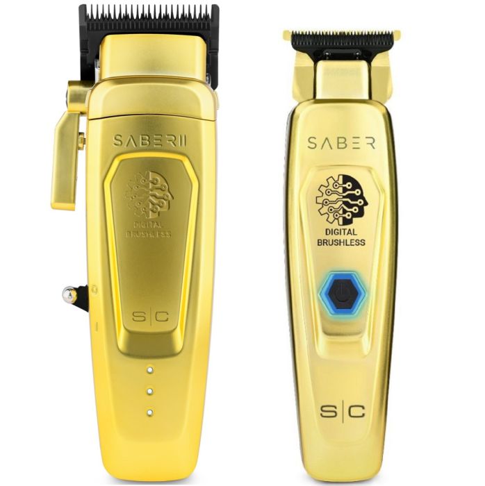 Stylecraft SABER II Metal Clipper & SABER Metal Trimmer - Gold [DUO]
