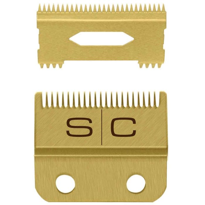 Stylecraft Replacement Fixed Gold Titanium Fade Hair Clipper Blade with Slim Deep Tooth Cutter Set #SC521G