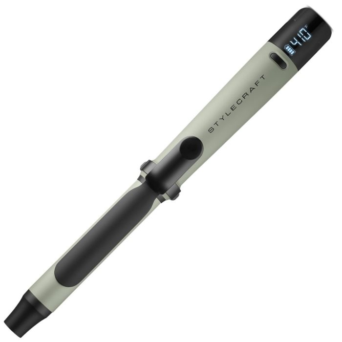 Stylecraft Sage Collection 1" Cordless Curling Iron & Wand with Detachable Clamp #SC718GR