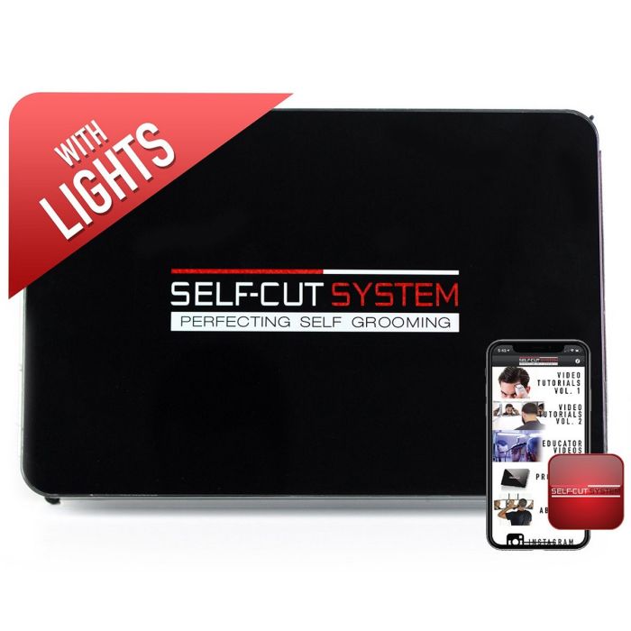 Self-Cut System Three-Way Mirror with LED Lights Black - 2.0 Heaven Lights