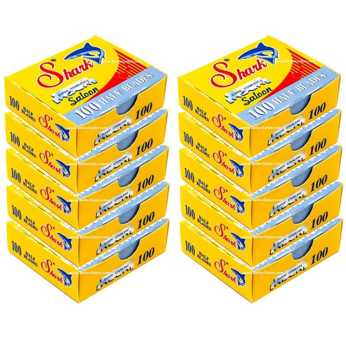 Shark Single Edge Super Stainless Half Blades - 1,000 Blades [100 Blades x 10 Pack]