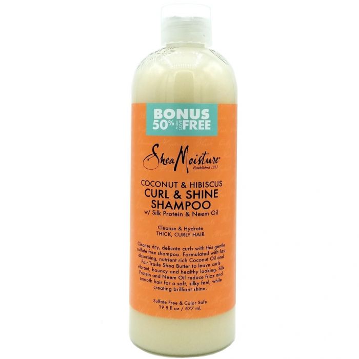 Shea Moisture Coconut & Hibiscus Curl & Shine Shampoo [BONUS 50% FREE] 19.5 oz