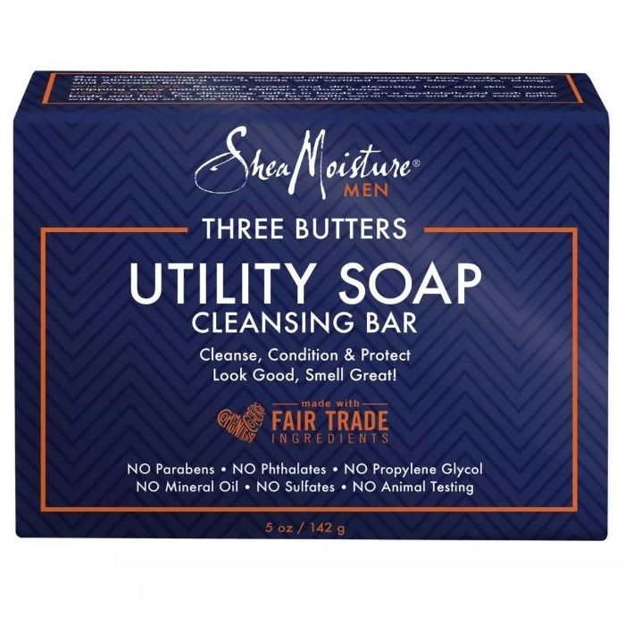 Shea Moisture For Men Three Butters Utility Soap Cleansing Bar 5 oz