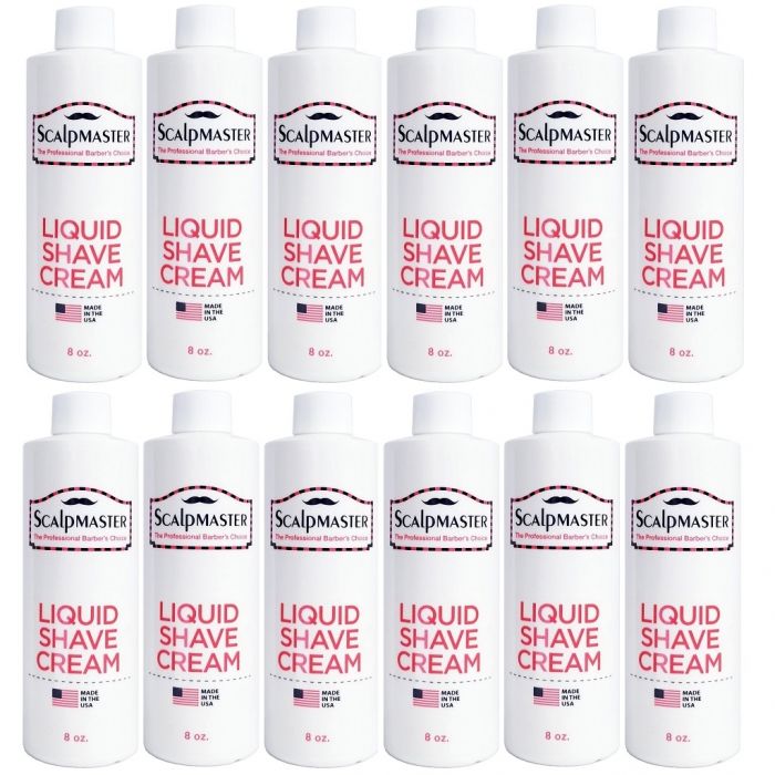 Scalpmaster Liquid Shave Cream 8 oz #LATHER-C - 12 Pack