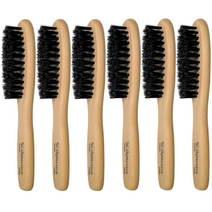 Scalpmaster 100% Boar Bristle Beard Brush - 4 Row #SC2220 [6 Pack]