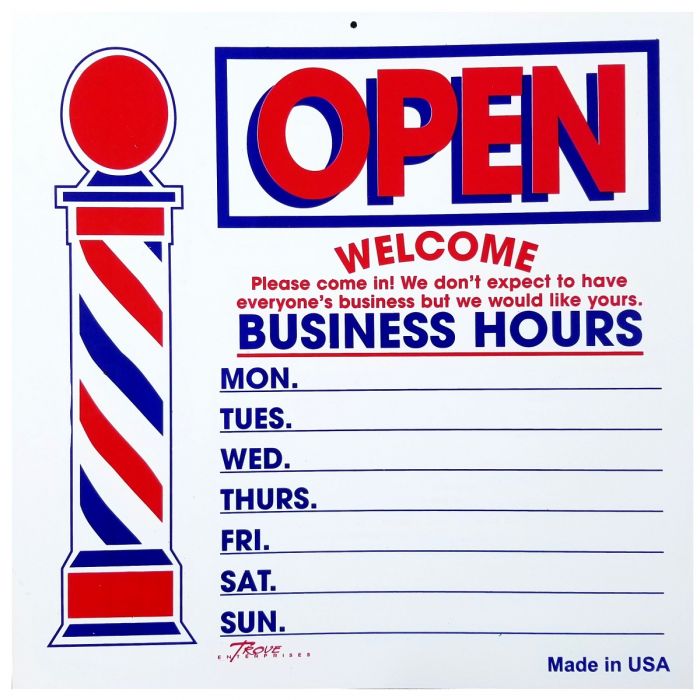 Stephan Barber Shop Open / Closed Sign