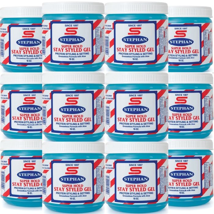Stephan Super Hold Stay Styled Gel 16 oz [12 Pack]